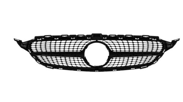 Хром/сива диамантена решетка за Mercedes C класа W205 седан, S205 комби, C205 купе 2014-2018 с отвор за камера