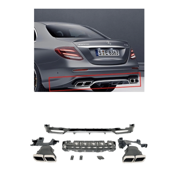u Заден дифузьор хром Mercedes-Benz E63s AMG Optik Sedan W213 (2016-2019)