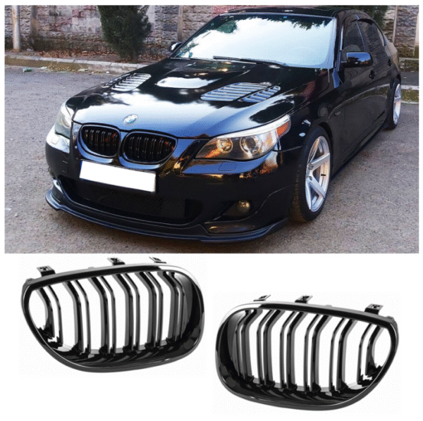 Бъбреци с двойни ребра черен лак за BMW серия 5 E60, E61 2004-2009