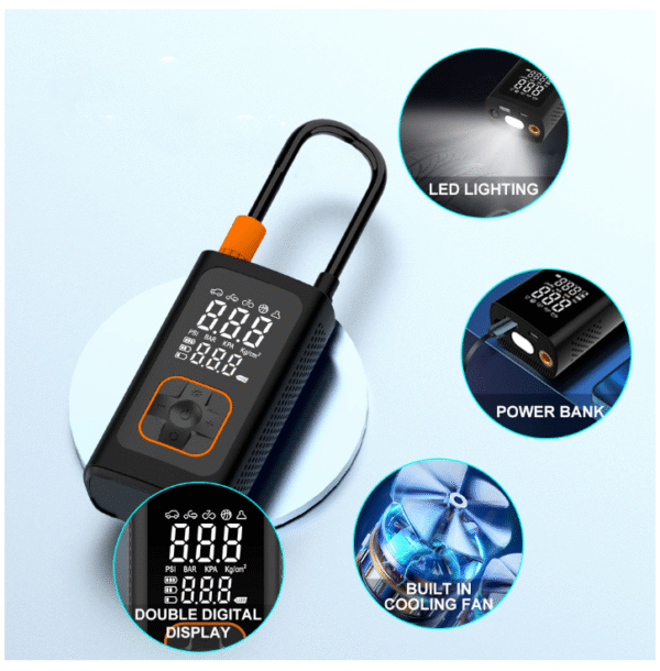 Безжичен дигитален компресор за гуми 4000mah , 150PSI, Презареждаем