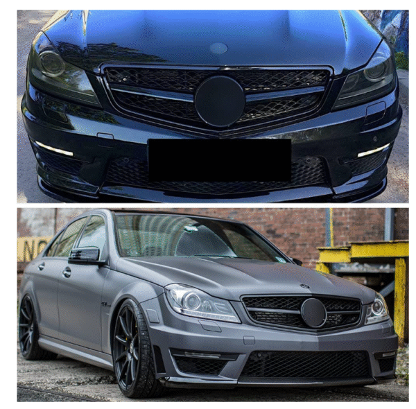 бб4 Черна решетка тип AMG за Mercedes C класа W204 седан, комби, купе 2007-2014