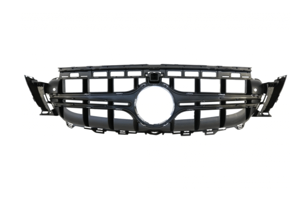 Хром / Черен лак решетка тип E63 AMG за Mercedes E класа W213 седан, S213 комби, C238 купе, А238 кабрио 2016-2019 с отвор за камера