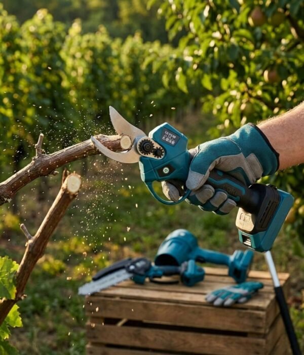 и2 „5в1“ Акумулаторен градински комплект , Телескопичен прът Духалка за листа Резачка за клони Лозарска ножица и Тример за трева 36V 8.0Ah 3 батерии