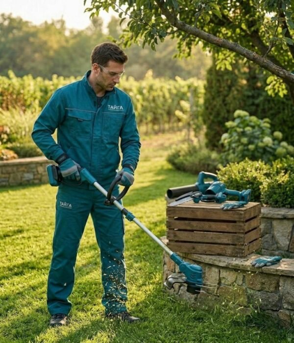 и3 „5в1“ Акумулаторен градински комплект , Телескопичен прът Духалка за листа Резачка за клони Лозарска ножица и Тример за трева 36V 8.0Ah 3 батерии