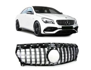 Хром/черна решетка тип GT за Mercedes CLA W117 2017-2019 без отвор за камера