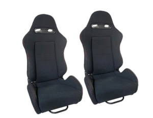 Спортни седалки за МПС - 9002 Черна с червен конец