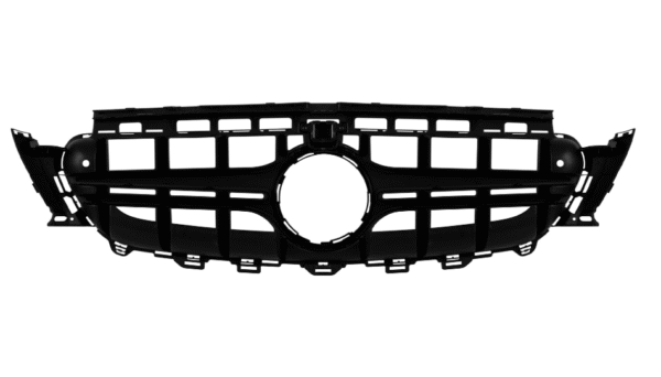 м3 Черен лак решетка тип E63 AMG за Mercedes E класа W213 седан, S213 комби, C238 купе, А238 кабрио 2016-2019 с отвор за камера