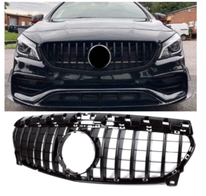Черна решетка тип GT за Mercedes CLA W117 2017-2019 с отвор за камера