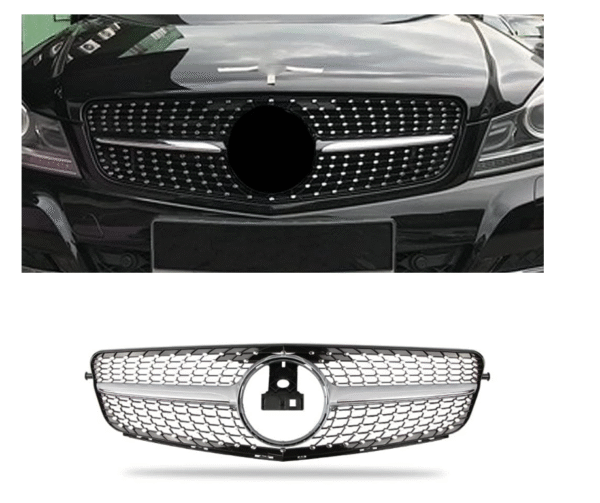 Хром/сива диамантена решетка за Mercedes C класа W204 седан, комби, купе 2007-2014