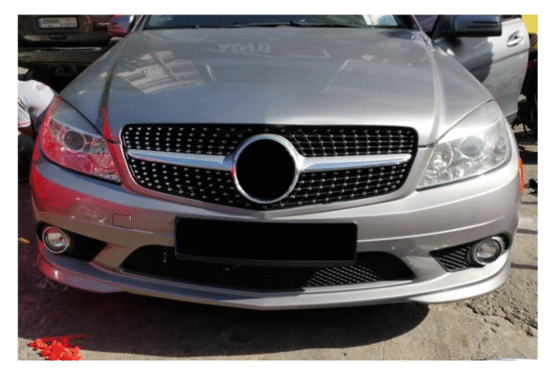 Хром/сива диамантена решетка за Mercedes C класа W204 седан, комби, купе 2007-2014