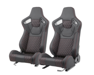 Спортни седалки за МПС - 9015 Черна с червен конец