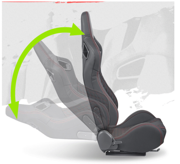 Спортни седалки за МПС - 9015 Черна с червен конец