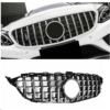 Решетка GT-R дизайн за Mercedes C-Class W205 Черен гланц с хром ребра