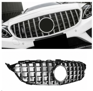 Решетка GT-R дизайн за Mercedes C-Class W205 Черен гланц с хром ребра