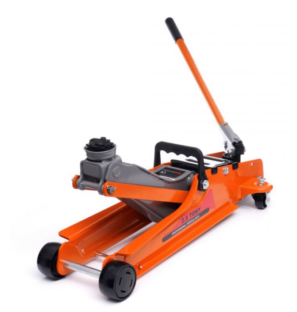 Крик хидравличен тип крокодил 2,5 тона KraftDele с ВЪРТЯЩА ДРЪЖКА + Стойки за крик 3Т