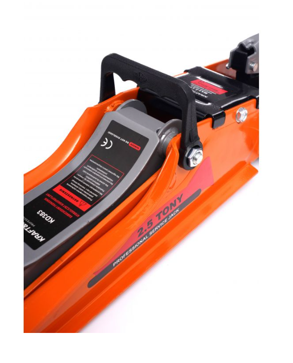 Крик хидравличен тип крокодил 2,5 тона KraftDele с ВЪРТЯЩА ДРЪЖКА + Стойки за крик 3Т