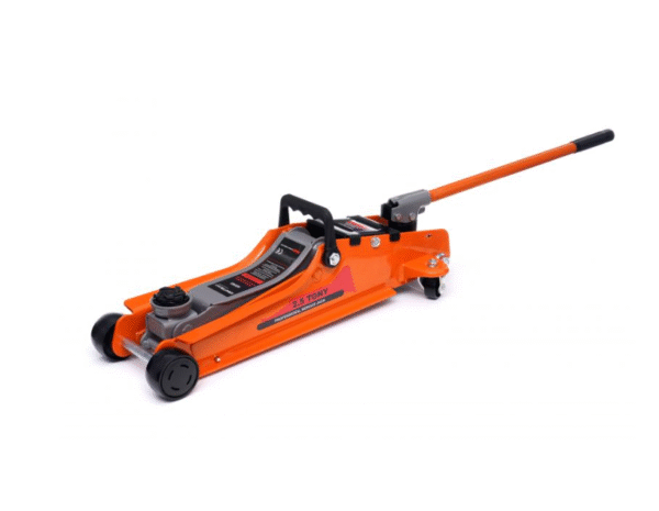 Крик хидравличен тип крокодил 2,5 тона KraftDele с ВЪРТЯЩА ДРЪЖКА + Стойки за крик 3Т