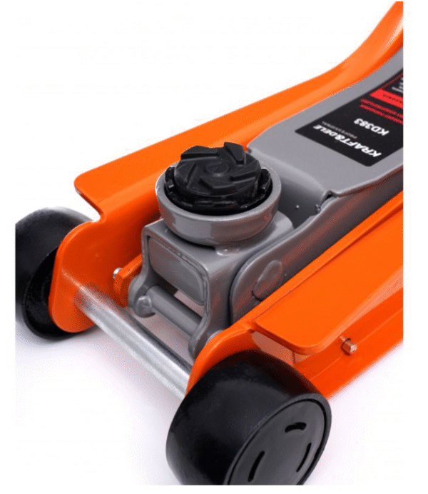 Крик хидравличен тип крокодил 2,5 тона KraftDele с ВЪРТЯЩА ДРЪЖКА + Стойки за крик 3Т