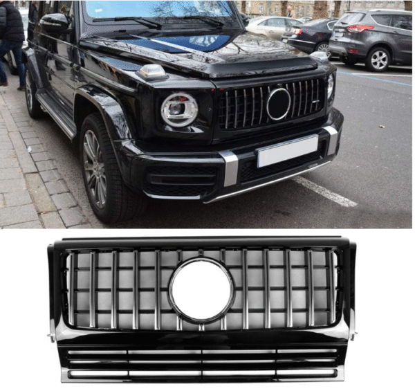 Хром/черна решетка тип GTR дизайн W464 за Mercedes G класа W463 1990-2018