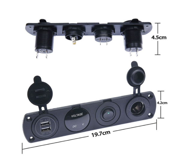 Панел за вграждане с USB и Волтметър