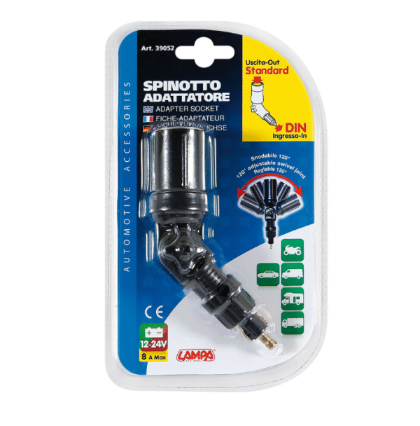Адаптор Евро-букса / DIN - 120° 12-24V