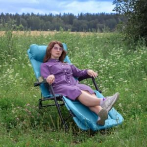 Сгъваем стол-шезлонг  - Син