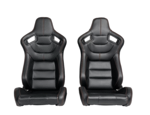 щ5 Спортни седалки за МПС - 1053 Черна с червен конец