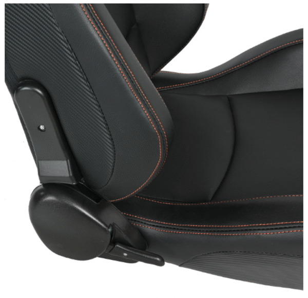 Спортни седалки за МПС - 1053 Черна с червен конец