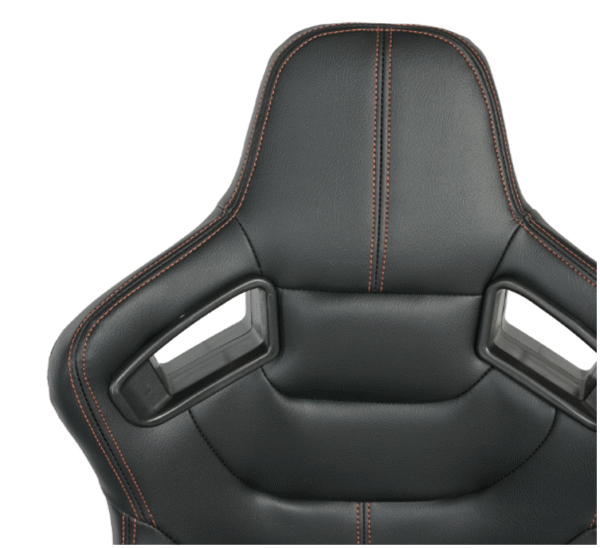 Спортни седалки за МПС - 1053 Черна с червен конец