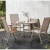 Градински комплект  Маса и 4 стола сгъваеми Бежов