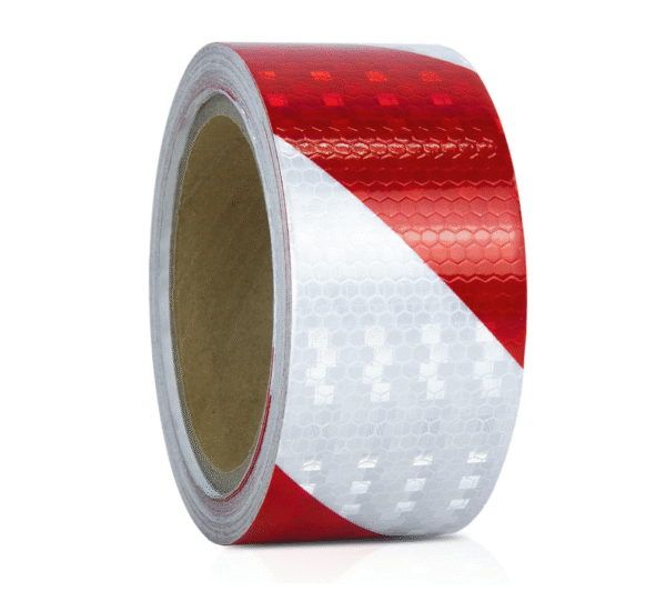 Светлоотразително тиксо- червено/бяло