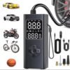 e5 Преносим въздушен компресор за автомобилни гуми, безжична помпа за гуми 150 PSI, 12V DC кабелна батерия за напомпване/зареждане.