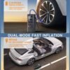 e8 Преносим въздушен компресор за автомобилни гуми, безжична помпа за гуми 150 PSI, 12V DC кабелна батерия за напомпване/зареждане.