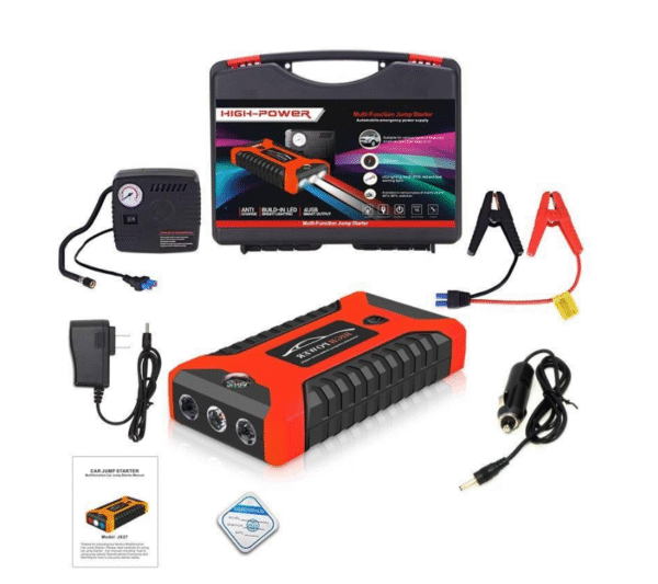 Мултифункционален автомобилен стартер Jump Starter 99800mAh, 12V, Максимален ток 600A с компресор