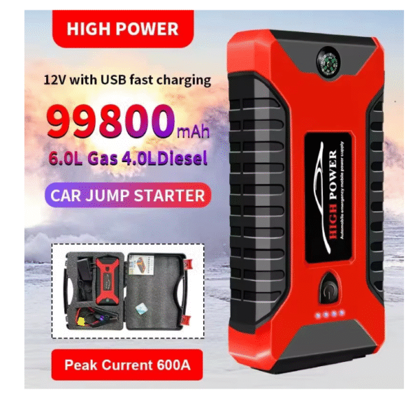 Мултифункционален автомобилен стартер Jump Starter 99800mAh, 12V, Максимален ток 600A