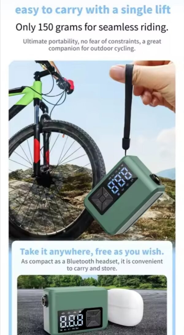 CC108 Преносима цифрова помпа за гуми за шосейни велосипеди, аксесоари, манометър за гуми с USB зареждане, мини помпа за електрически велосипеди