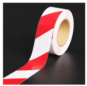 Светлоотразително тиксо- червено/бяло