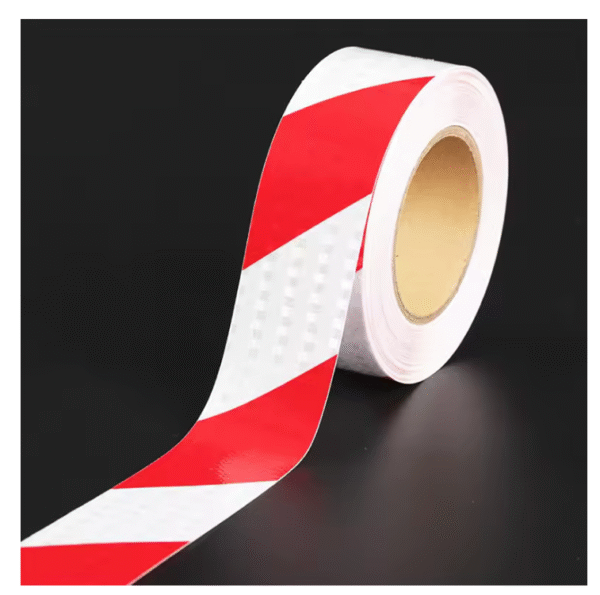 Светлоотразително тиксо- червено/бяло