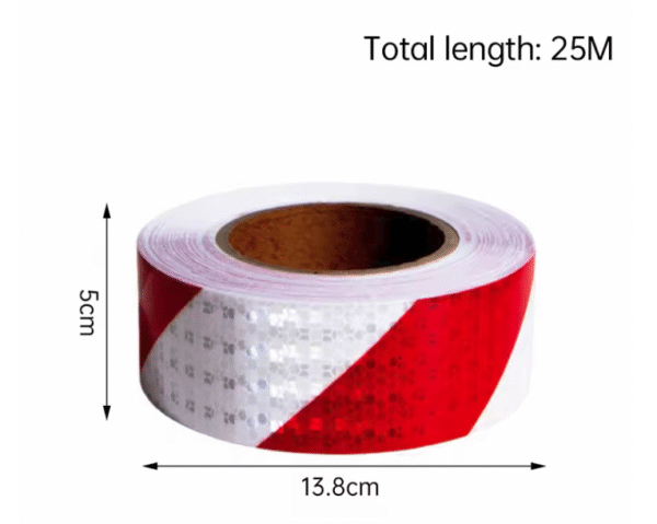 Светлоотразително тиксо- червено/бяло