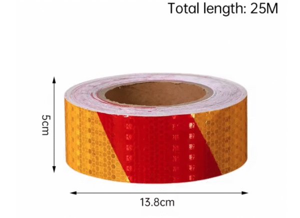 Светлоотразително тиксо- червено/жълто