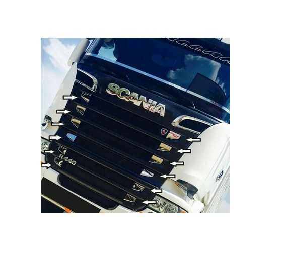 Декорация хром за решетка 12 части Scania Streamline R400-440