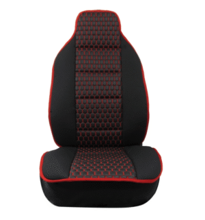 Универсална кожена тапицерия тип масажор черен с червен шев