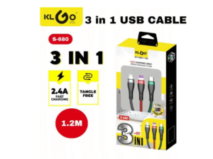 Кабел за зареждане KLGO 3в1 USB -> Type C, Lightning, Micro