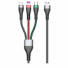 Кабел за зареждане KLGO 3в1 USB -> Type C, Lightning, Micro