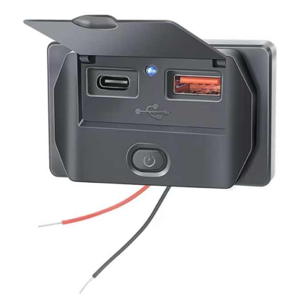 Панел за вграждане с 1 бутон ON/OFF - Type-C и USB
