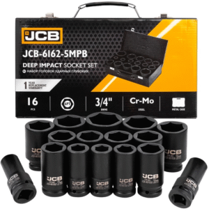 КОМПЛЕКТ УДАРНИ ВЛОЖКИ16 ЧАСТИ 3/4 (17 – 50 ММ) 6-СТЕННИ JCB