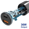 Зарядно за кола с два порта USB и USB-C - T21