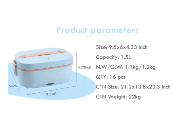 Кутия за храна с метална купа и ел. подгряване 1.5л 12/24V и 220V