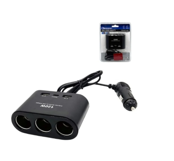 Разклонител за запалка 3-ка + 2 USB + C-Type