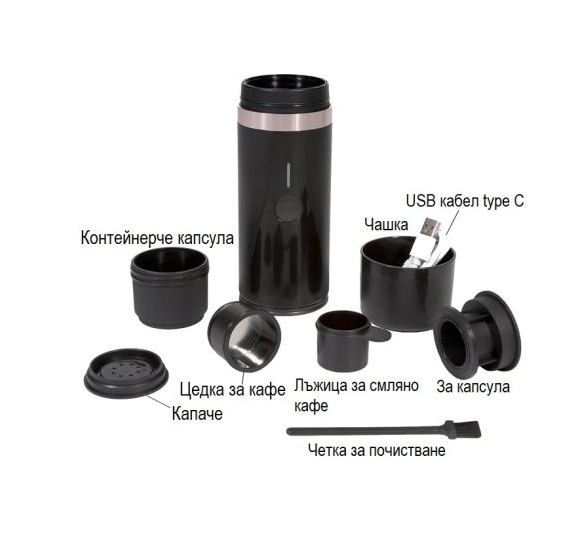 Преносима кафемашина за капсули и смляно кафе espresso